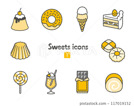 Icon collection Sweets 01 117019152