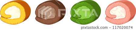 Illustration of roll cake 117020074