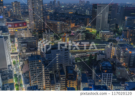 [Night view] Streets around Keikyu Kawasaki Station [Kawasaki City Hall Main Building Observation Lobby Sky Deck] 117020120
