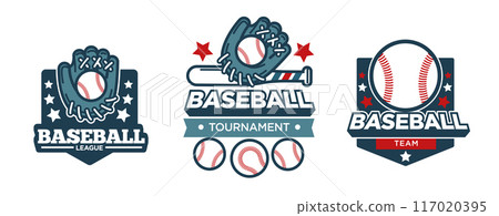 Baseball League Emblem Vector Design 117020395