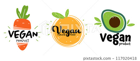 Organic Vegan Food Label Design 117020418