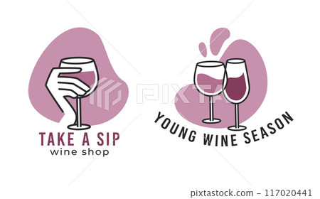Modern Wine Bar Logo Design 117020441