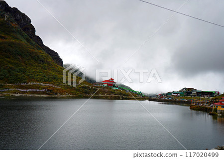 Cloudy Weather in Tsomgo lake or Changu lake at East Sikkim 117020499