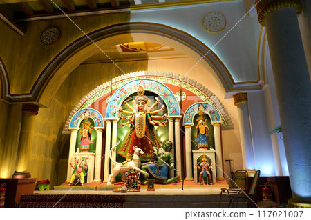 Interior of 66 Pally Durga Puja Pandel 117021007