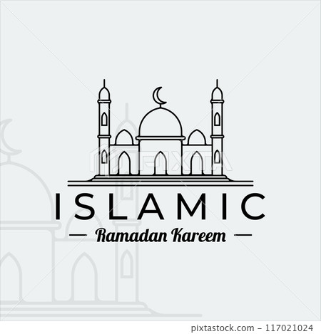 mosque islamic logo line art simple minimalist vector illustration template icon graphic design mosque islamic logo line art simple minimalist vector illustration template icon graphic design 117021024