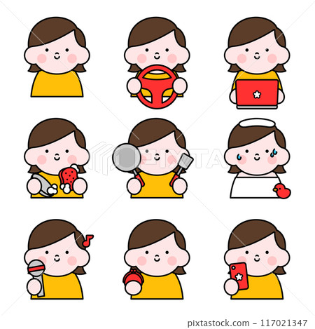 Icon set: Women Icon set: Women 117021347