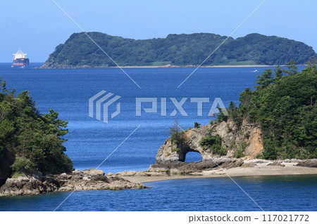 笠戶島的夕陽岬、花栗岩、瀨戶內海的絕景、拍照勝地 117021772