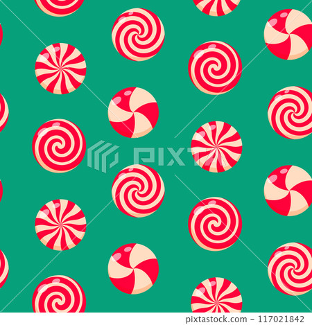 Christmas peppermint swirl candies seamless pattern. Christmas peppermint swirl candies seamless pattern Christmas peppermint swirl candies seamless pattern. Christmas peppermint swirl candies seamless pattern 117021842