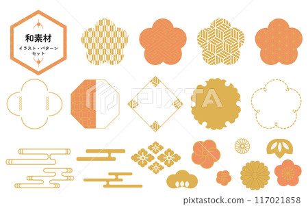 日本日本材料插圖/圖案集 117021858