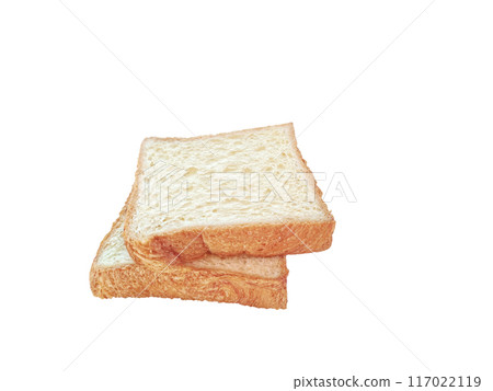 2 slices of bread, isolated on white 2 slices of bread, isolated on white 117022119