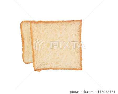 2 slices of bread, isolated on white 117022174