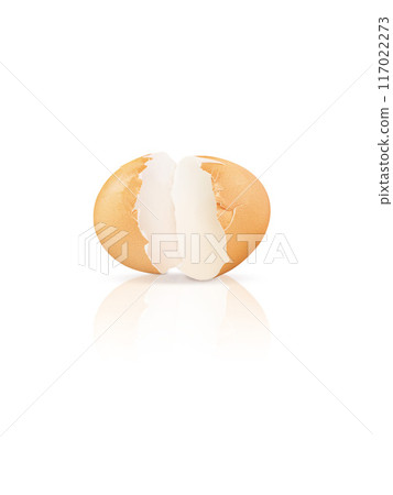 broken eggshell isolated on white background broken eggshell isolated on white background 117022273