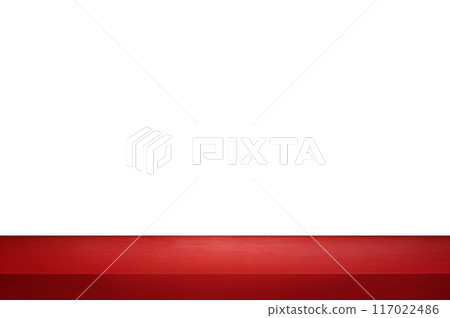 The red concrete floor is light and shiny. Used for displaying products 117022486