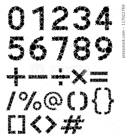 Random dot numbers alphabet letters 117022769