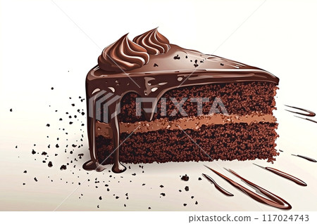 Chocolate cake illustration "AI generated image" 117024743