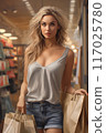 Beautiful woman enjoying shopping 117025780