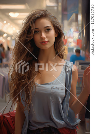 Beautiful woman enjoying shopping Beautiful woman enjoying shopping 117025786