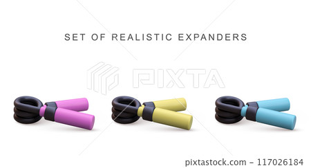 3d set Carpal expanders on white background. Vector illustration. 117026184