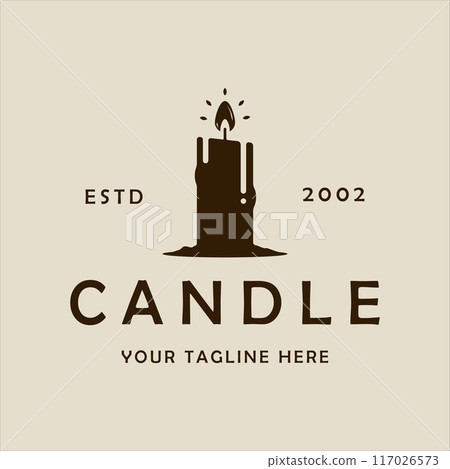 candle logo vintage vector illustration template icon graphic design. luxury retro wax light flame sign or symbol candle logo vintage vector illustration template icon graphic design. luxury retro wax light flame sign or symbol 117026573