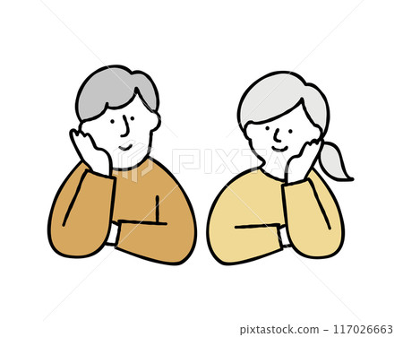 Vector illustration of a man and woman thinking Vector illustration of a man and woman thinking 117026663
