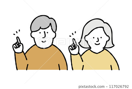 Vector illustration of a man and woman pointing Vector illustration of a man and woman pointing 117026792