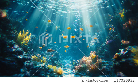 Fish swimming in the sea 117026932