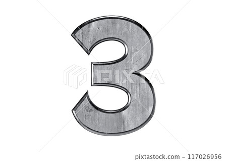 Digit made of metal Digit made of metal 117026956