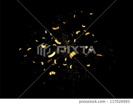 Vector illustration defocused gold confetti 117026993
