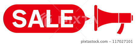 Megaphone illustration SALE red speech bubble 117027101