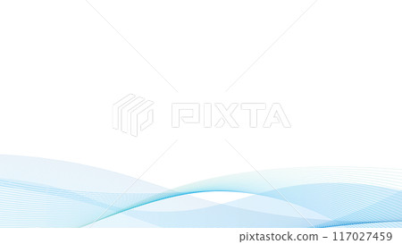 Wave background frame line blue light blue vector 117027459