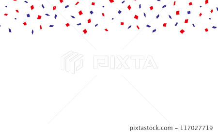 紅色和藍色五彩紙屑框架 117027719