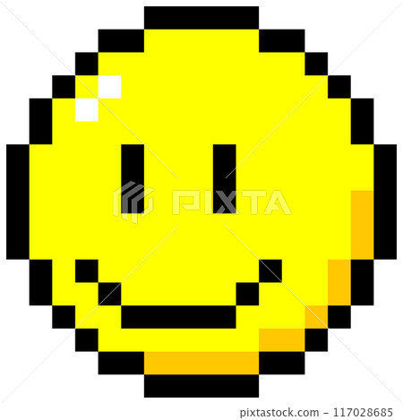 可愛俏皮的像素藝術面朝下微笑 可愛俏皮的像素藝術面朝下微笑 117028685