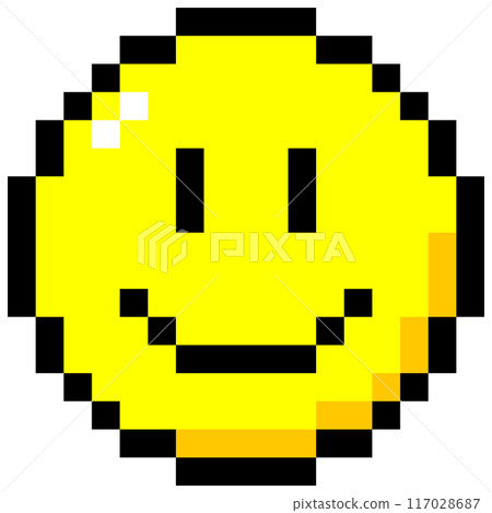 A cute and playful pixelated smiley face 117028687
