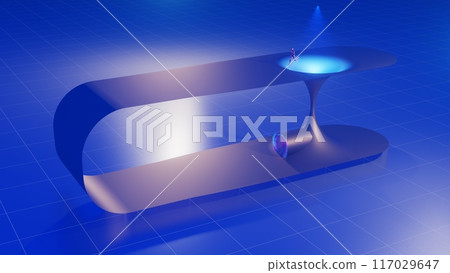 Seamless Transportation Through Wormhole Demonstrated in Motion Graphics, 3D rendering 117029647