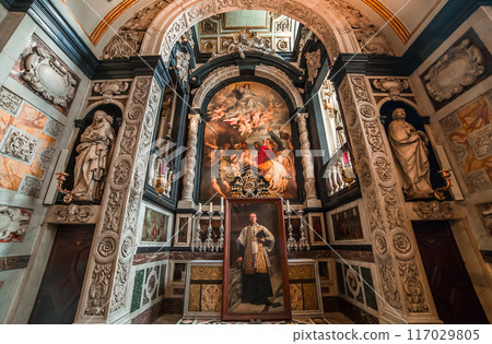Interiors of Saint Charles Borromee church, Anvers, Belgium 117029805