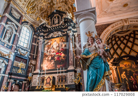 Interiors of Saint Charles Borromee church, Anvers, Belgium 117029808