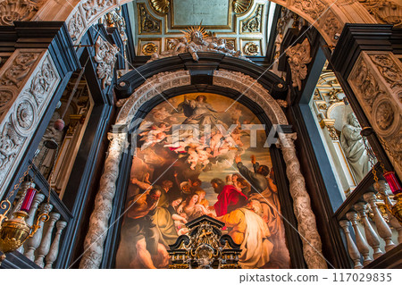 Interiors of Saint Charles Borromee church, Anvers, Belgium 117029835