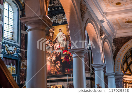 Interiors of Saint Charles Borromee church, Anvers, Belgium 117029838