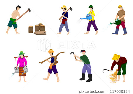 isolated agriculturist cartoon shape on white background vector design isolated agriculturist cartoon shape on white background vector design 117030334