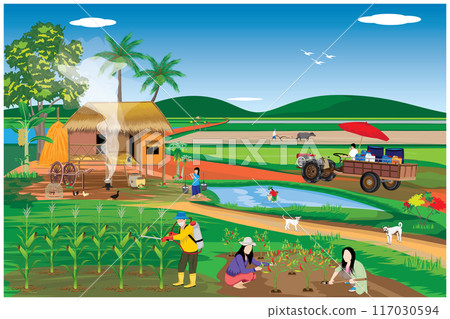 lifestyle of people at countryside vector design lifestyle of people at countryside vector design 117030594