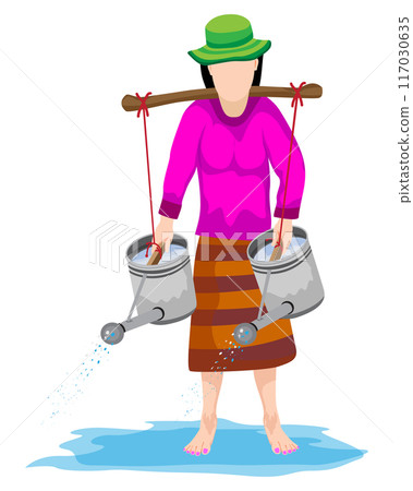 isolated agriculturist with watering can vector design isolated agriculturist with watering can vector design 117030635