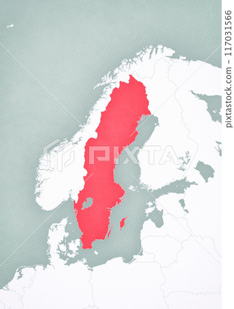 Map of Scandinavia - Sweden 117031566