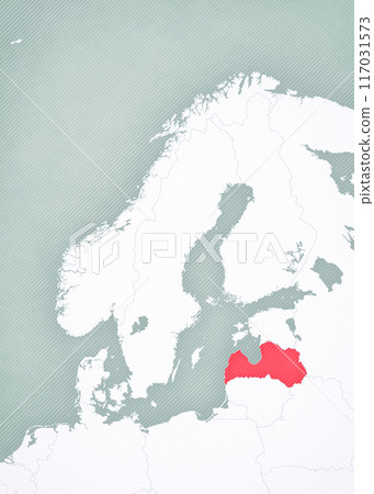 Map of Scandinavia - Latvia 117031573