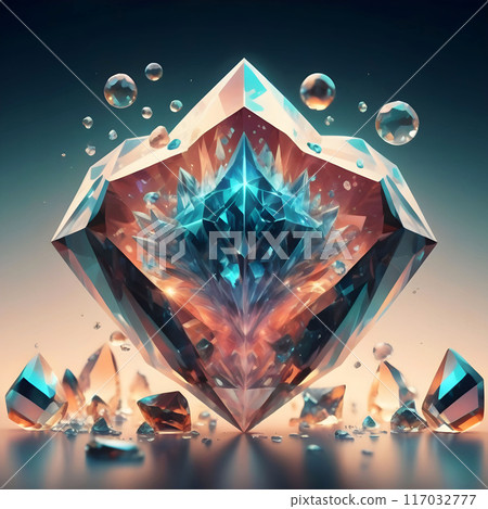 mystery crystal quartz of energy around  lightning background. fantasy concept. Ai generated 117032777