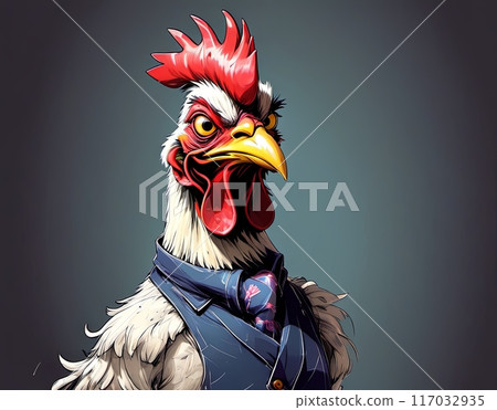 The Raging Rooster Raging Rooster. The bird's proud posture,... - Stock Illustration ...