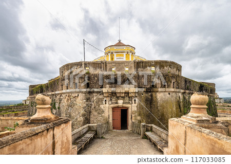 The Fort Nossa Senhora da Graca or Fort Conde de Lippe north of the city of Elvas in Alentejo, Portugal. The Fort Nossa Senhora da Graca or Fort Conde de Lippe north of the city of Elvas in Alentejo, Portugal. 117033085