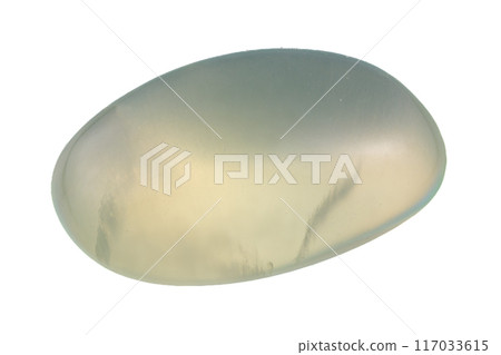 natural green prehnite gem on the white background natural green prehnite gem on the white background 117033615
