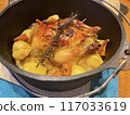 Dutch oven Christmas chicken 117033619