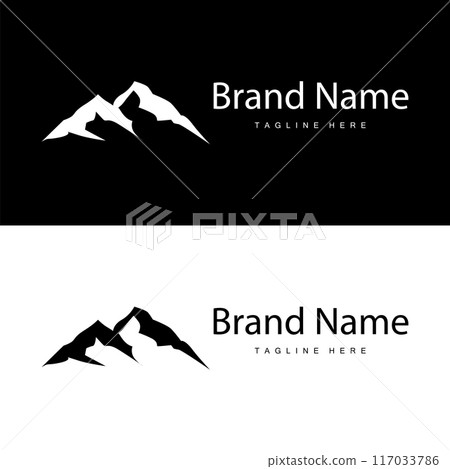 Mountain Logo Simple Illustration Silhouette Template Vector Design Mountain Logo Simple Illustration Silhouette Template Vector Design 117033786
