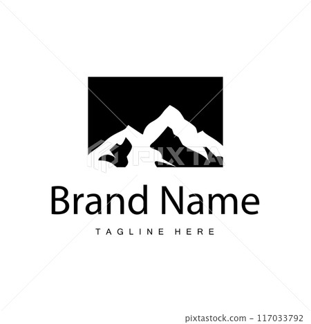 Mountain Logo Simple Illustration Silhouette Template Vector Design Mountain Logo Simple Illustration Silhouette Template Vector Design 117033792